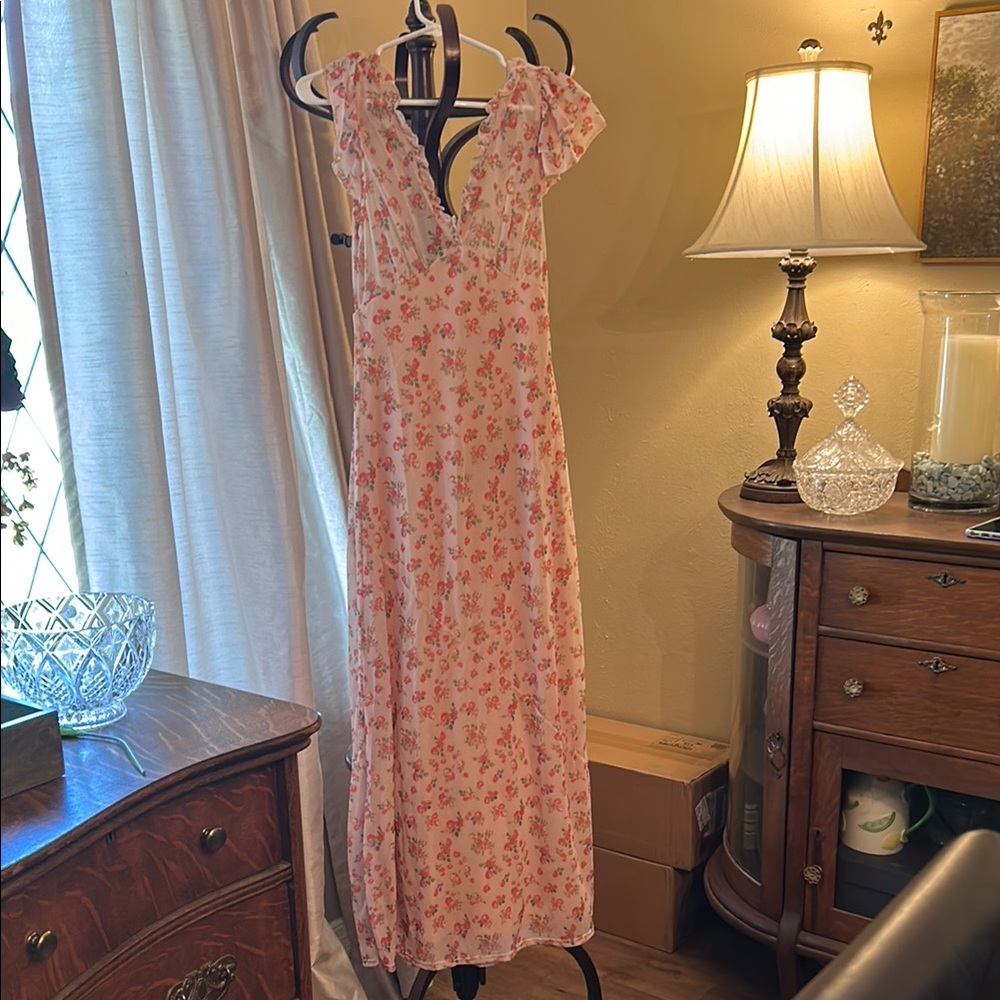 ASOS Pink Floral Maxi Dress